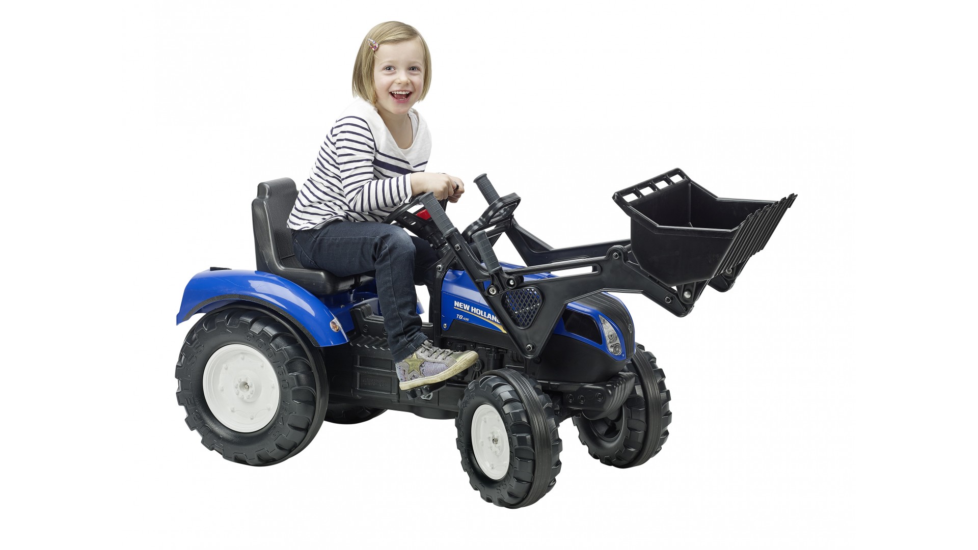 Трактор-экскаватор педальный, синий 134 см  